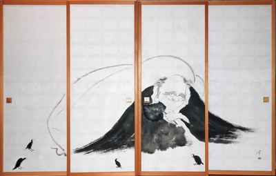 Hotei z ptakami